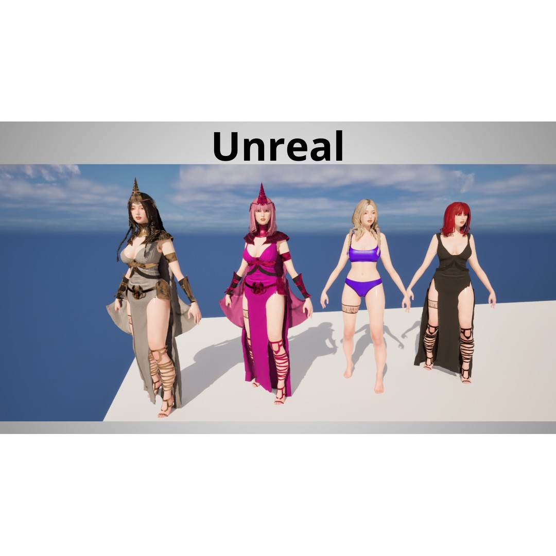 Egyptian Woman 3D Model – Low Poly Game Ready Character, FBX - View 10