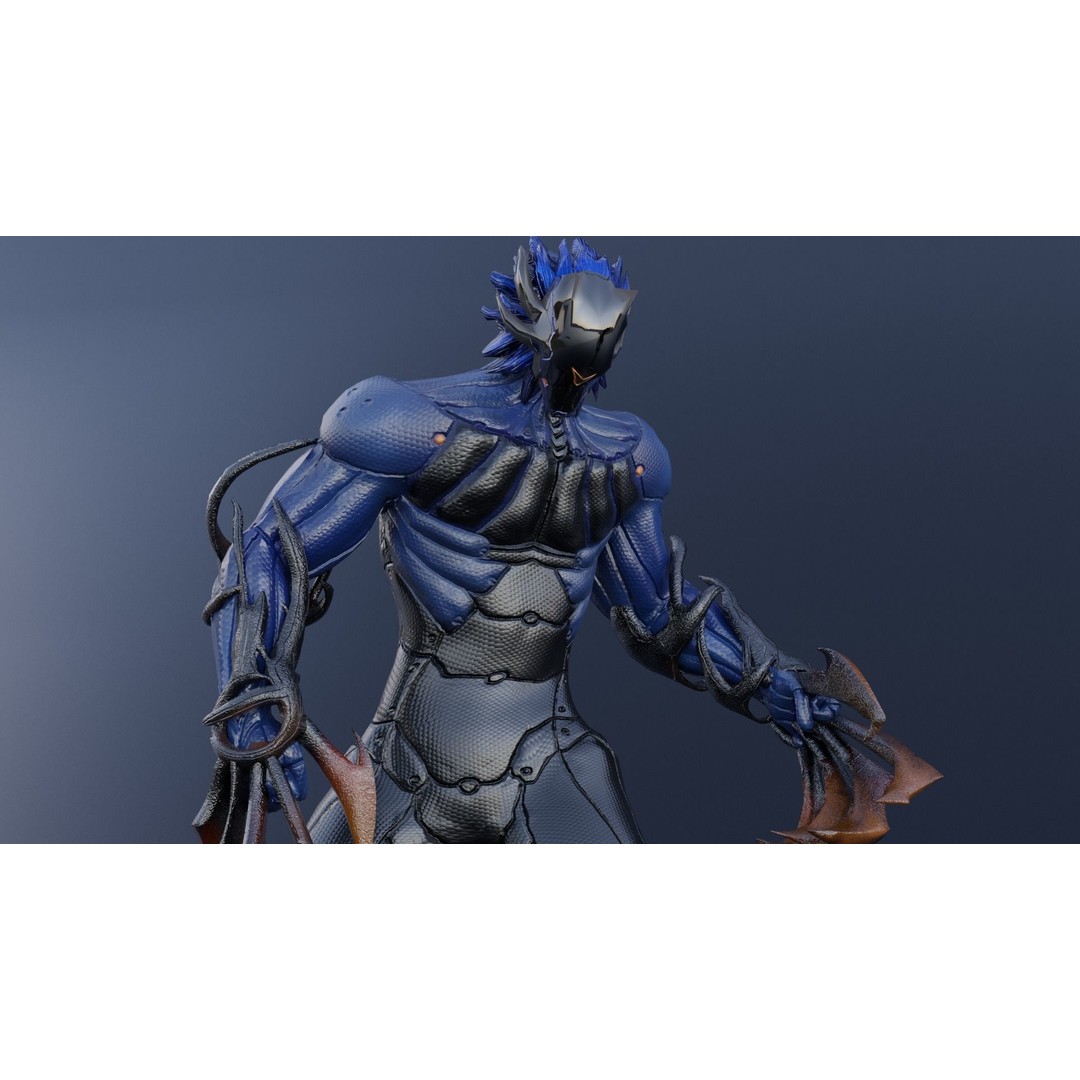 Cyborg Leo 3D Model – Low Poly Rigged Character with Katana - View 12