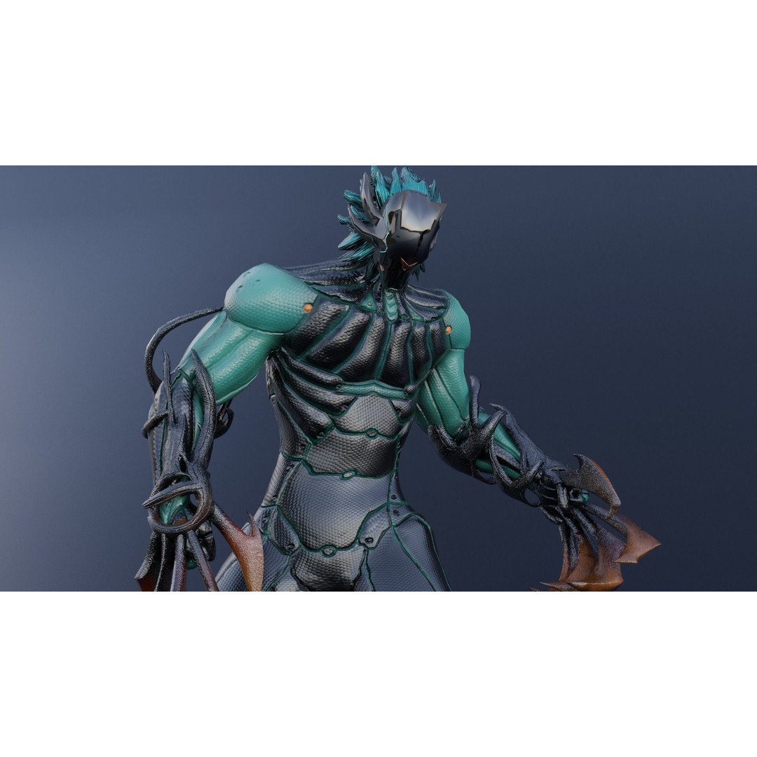 Cyborg Leo 3D Model – Low Poly Rigged Character with Katana - View 13
