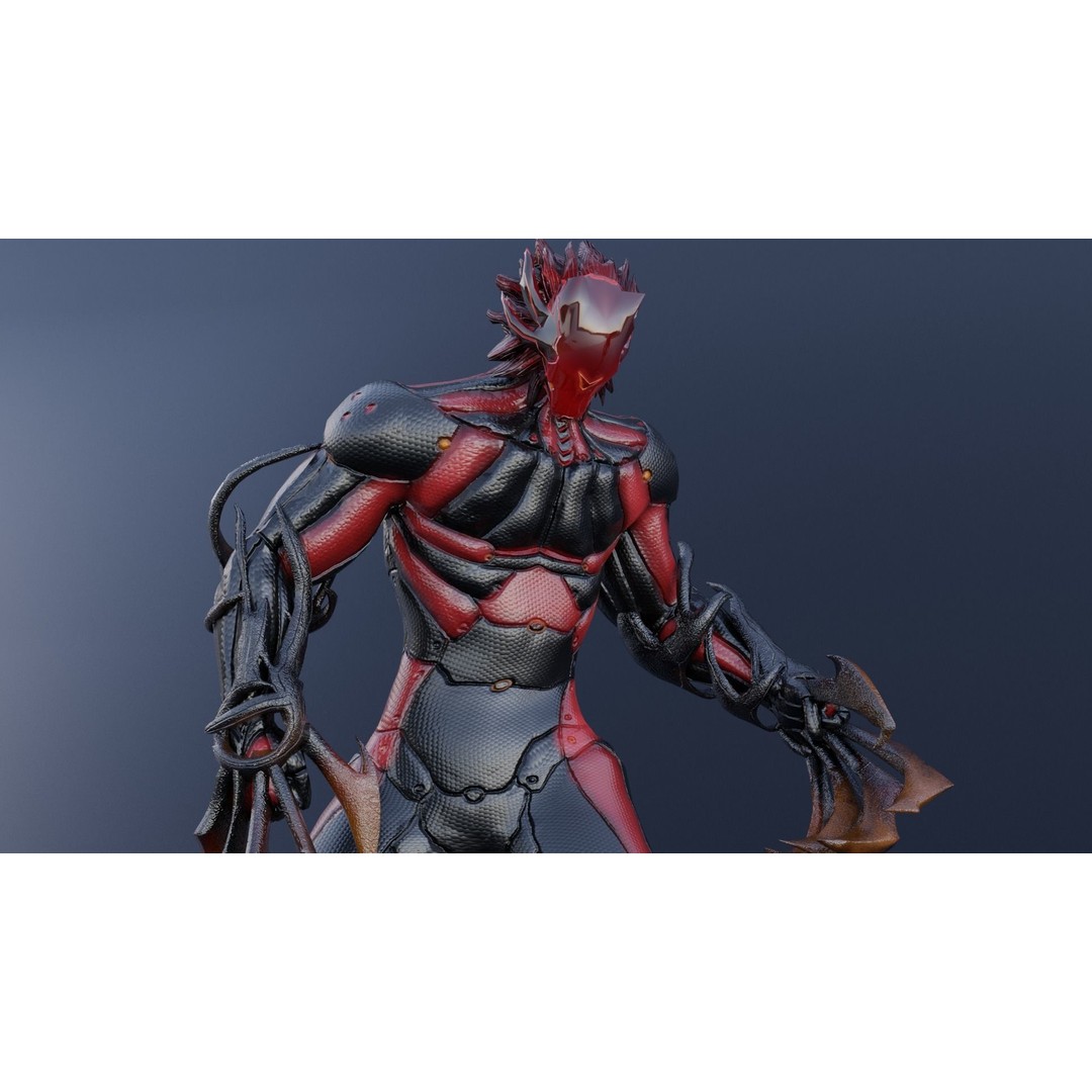 Cyborg Leo 3D Model – Low Poly Rigged Character with Katana - View 14