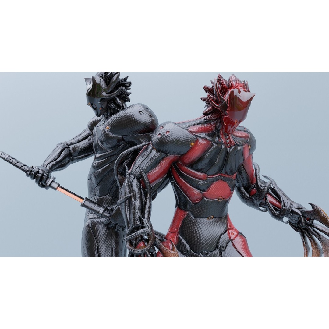 Cyborg Leo 3D Model – Low Poly Rigged Character with Katana - View 21