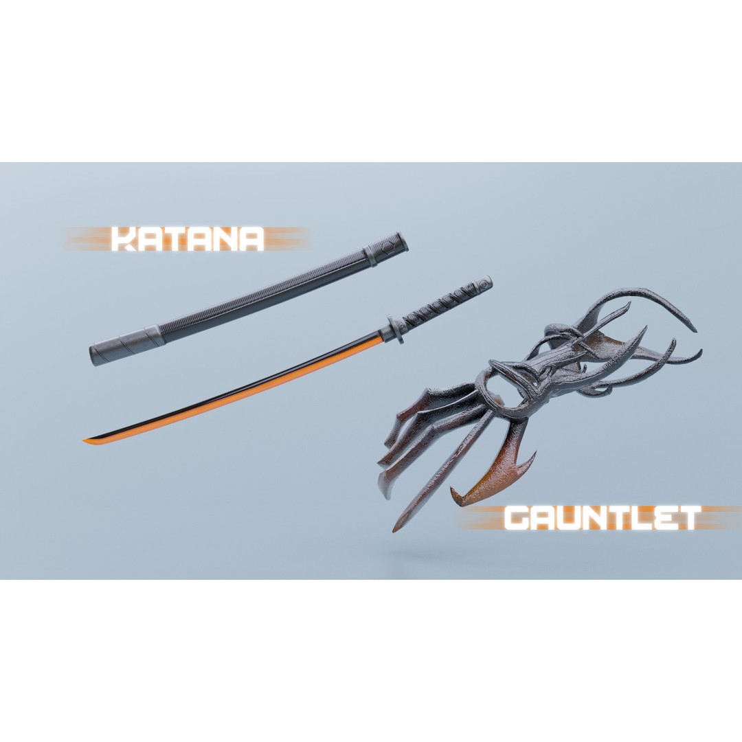 Cyborg Leo 3D Model – Low Poly Rigged Character with Katana - View 24