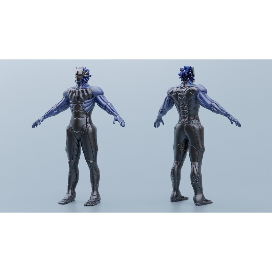 Cyborg Leo 3D Model – Low Poly Rigged Character with Katana - View 25