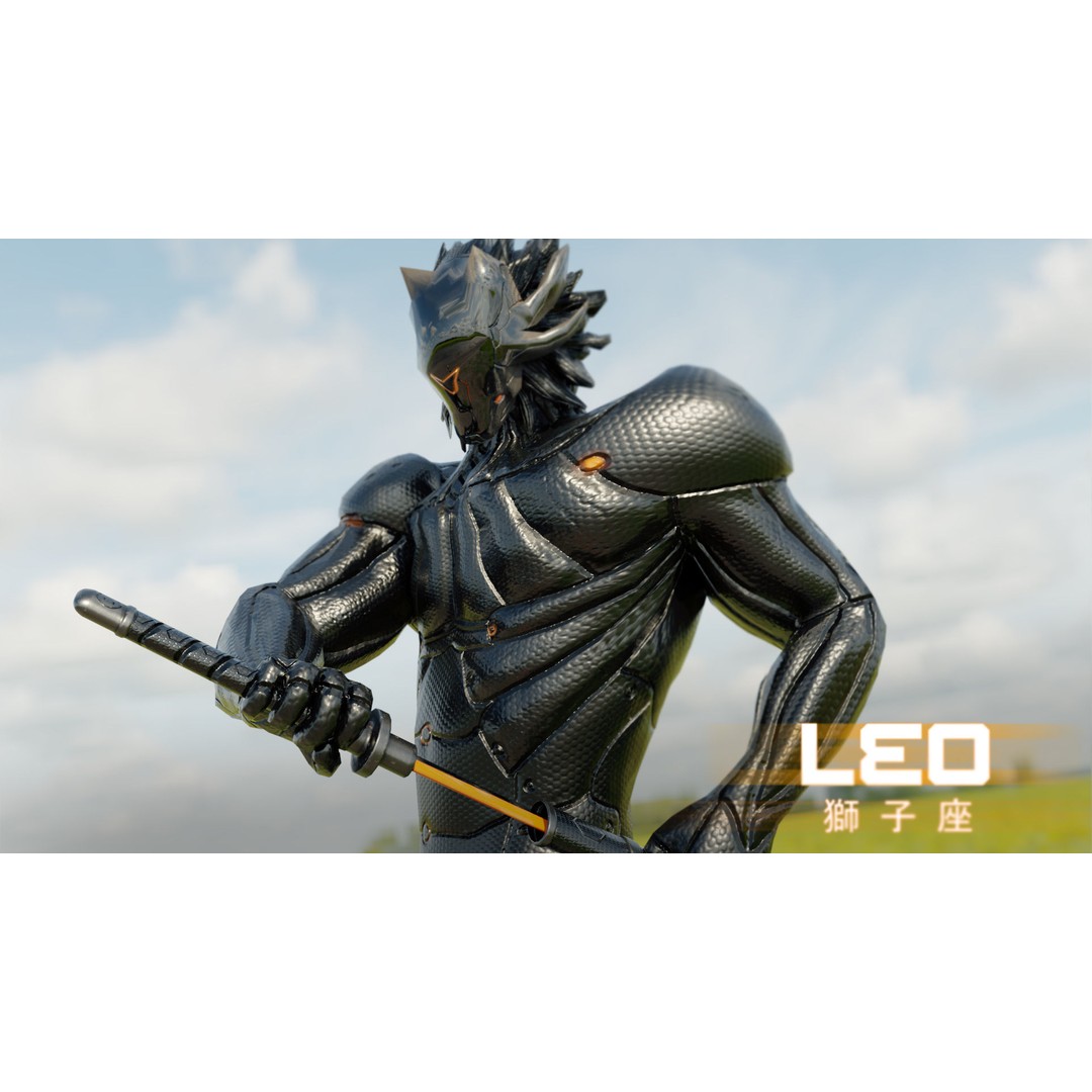 Cyborg Leo 3D Model – Low Poly Rigged Character with Katana - View 33