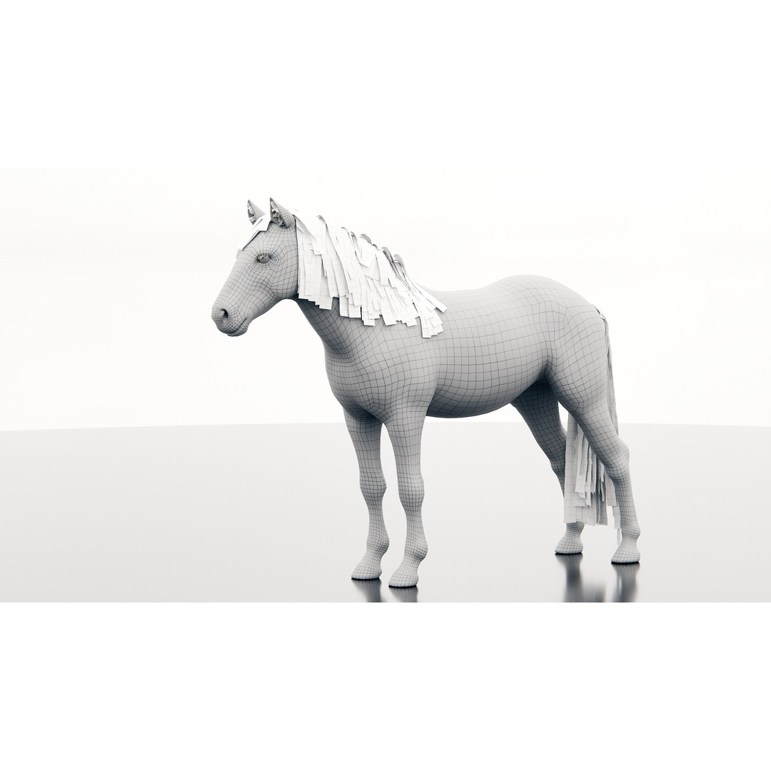 Horse 3D Model – Realistic Low-Poly Rigged Character for Animation - View 9
