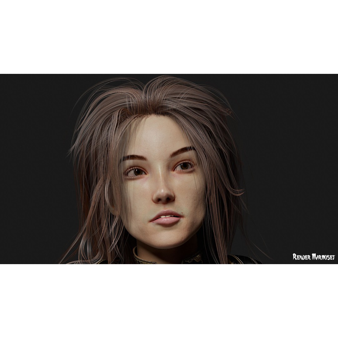 Knight Girl 3D Model – Low Poly Fantasy Character, Rigged, FBX - View 11