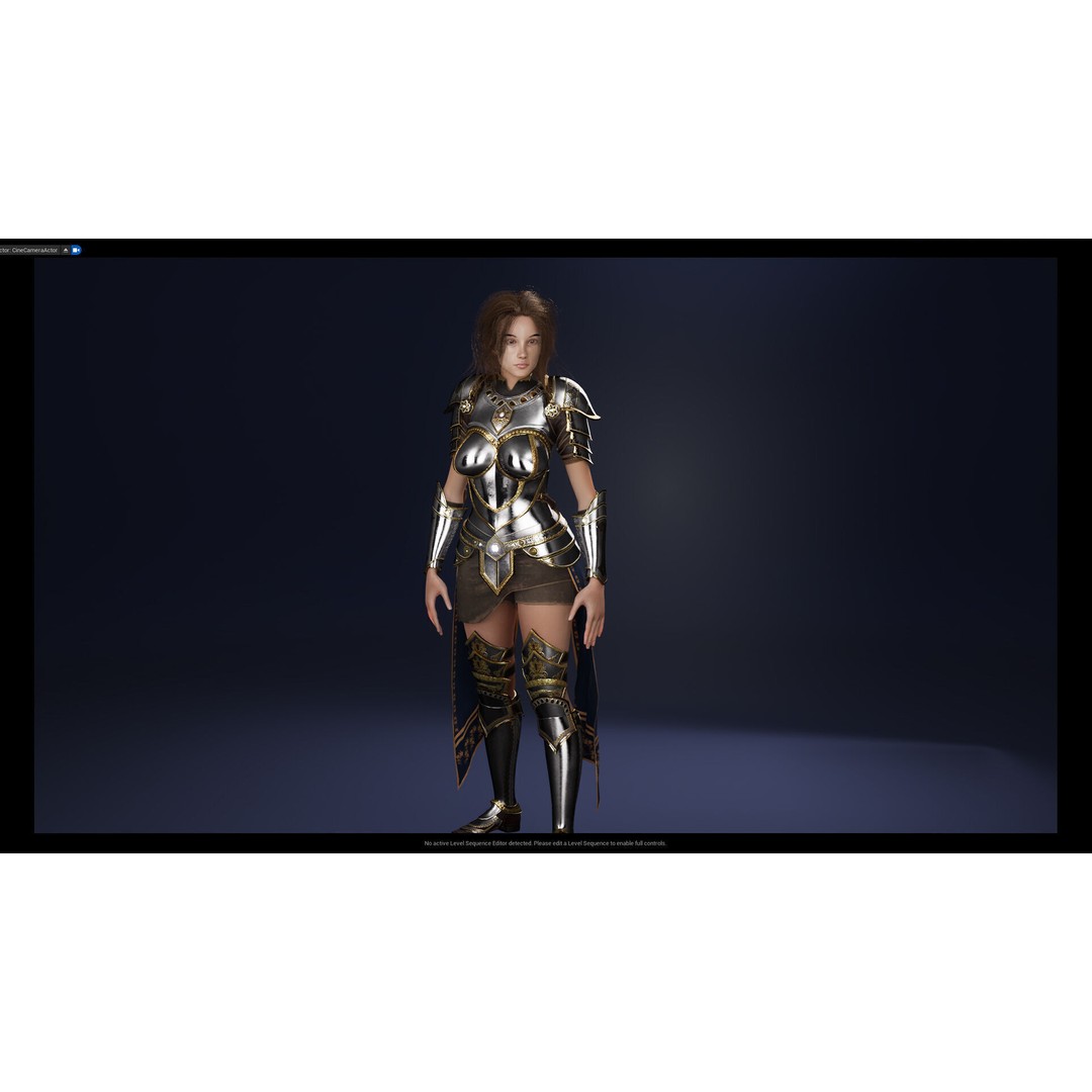 Knight Girl 3D Model – Low Poly Fantasy Character, Rigged, FBX - View 17