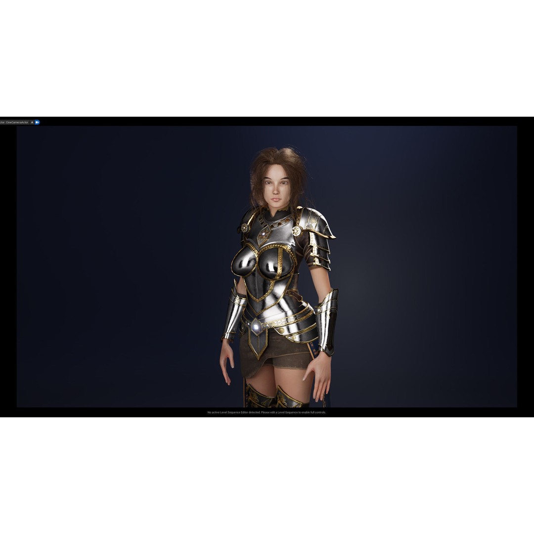 Knight Girl 3D Model – Low Poly Fantasy Character, Rigged, FBX - View 18