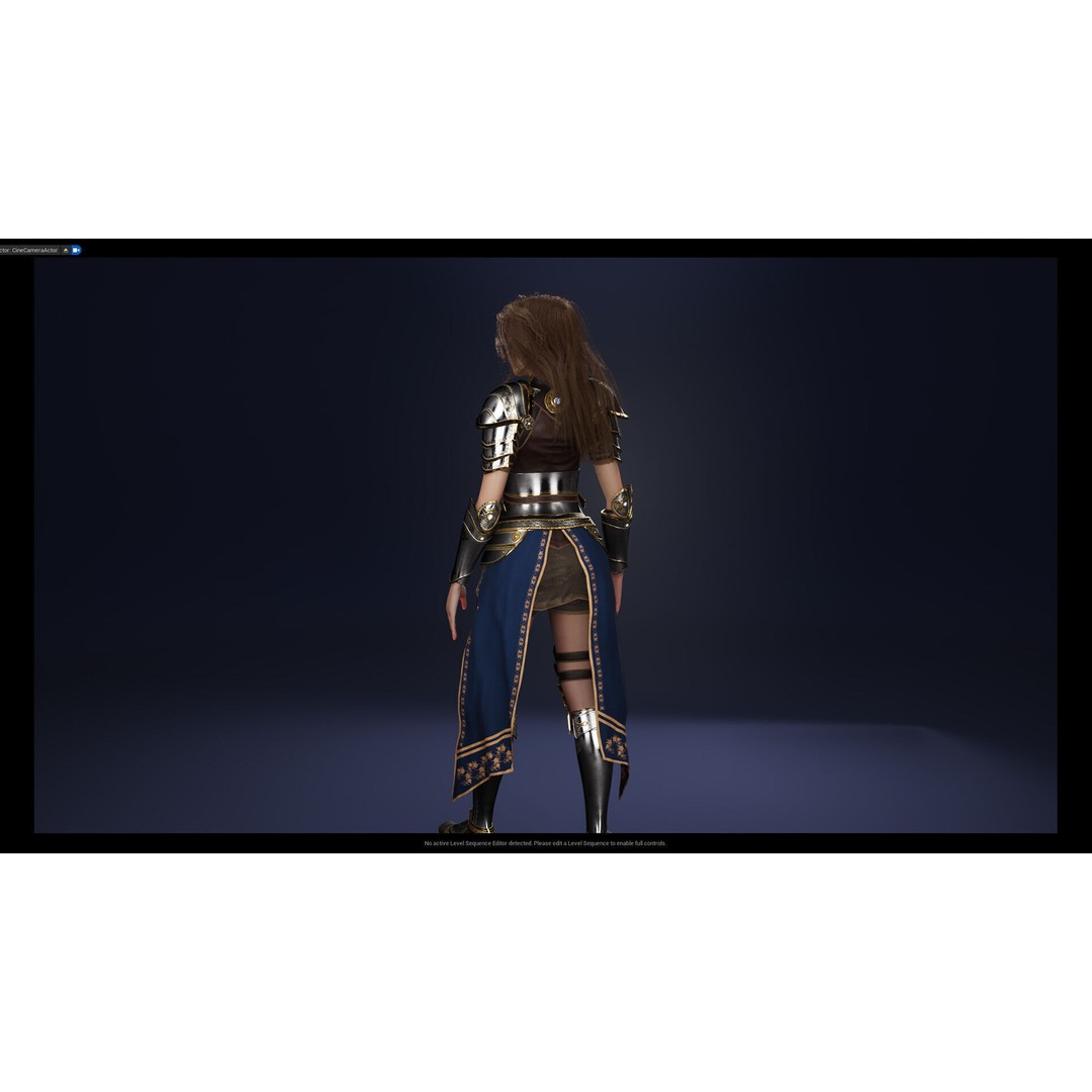 Knight Girl 3D Model – Low Poly Fantasy Character, Rigged, FBX - View 20