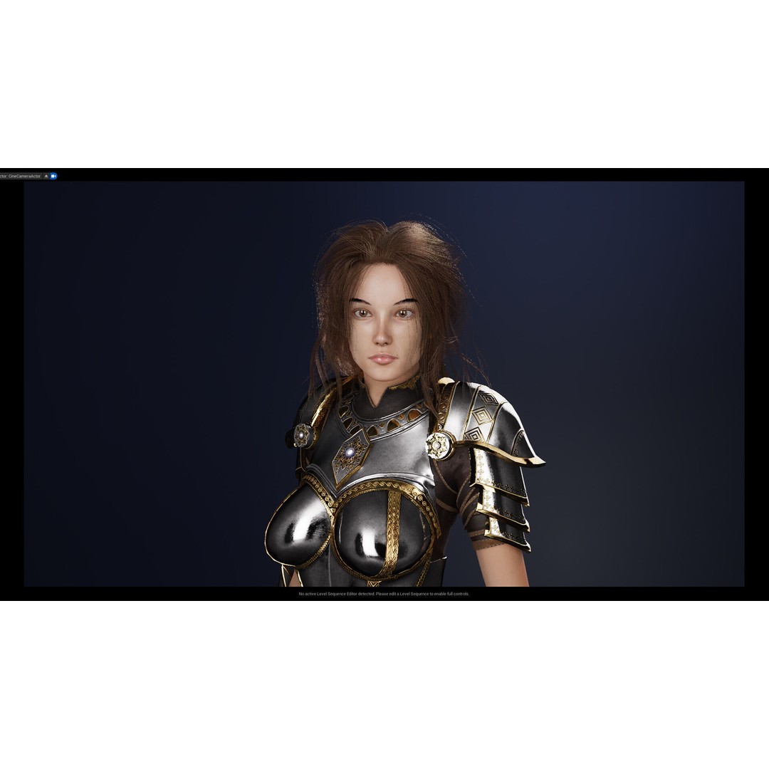 Knight Girl 3D Model – Low Poly Fantasy Character, Rigged, FBX - View 22