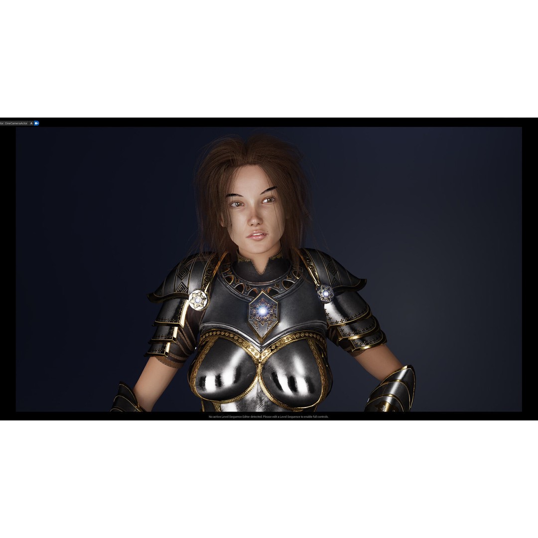 Knight Girl 3D Model – Low Poly Fantasy Character, Rigged, FBX - View 23