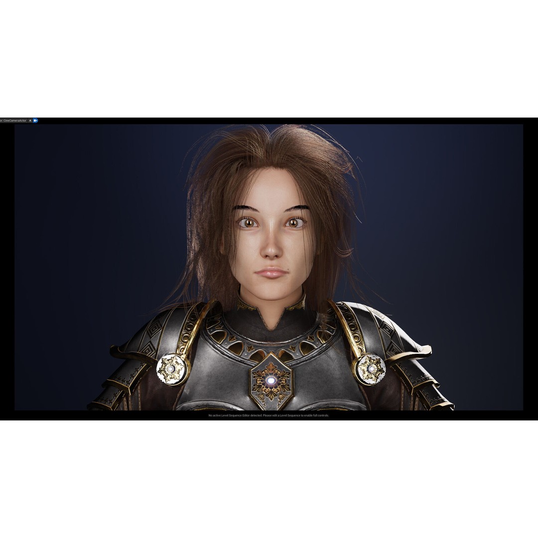 Knight Girl 3D Model – Low Poly Fantasy Character, Rigged, FBX - View 26