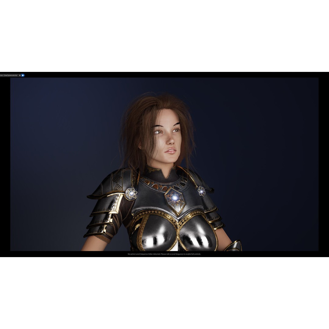 Knight Girl 3D Model – Low Poly Fantasy Character, Rigged, FBX - View 27