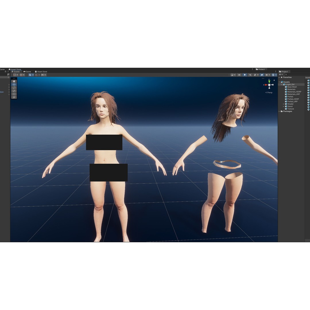 Knight Girl 3D Model – Low Poly Fantasy Character, Rigged, FBX - View 29