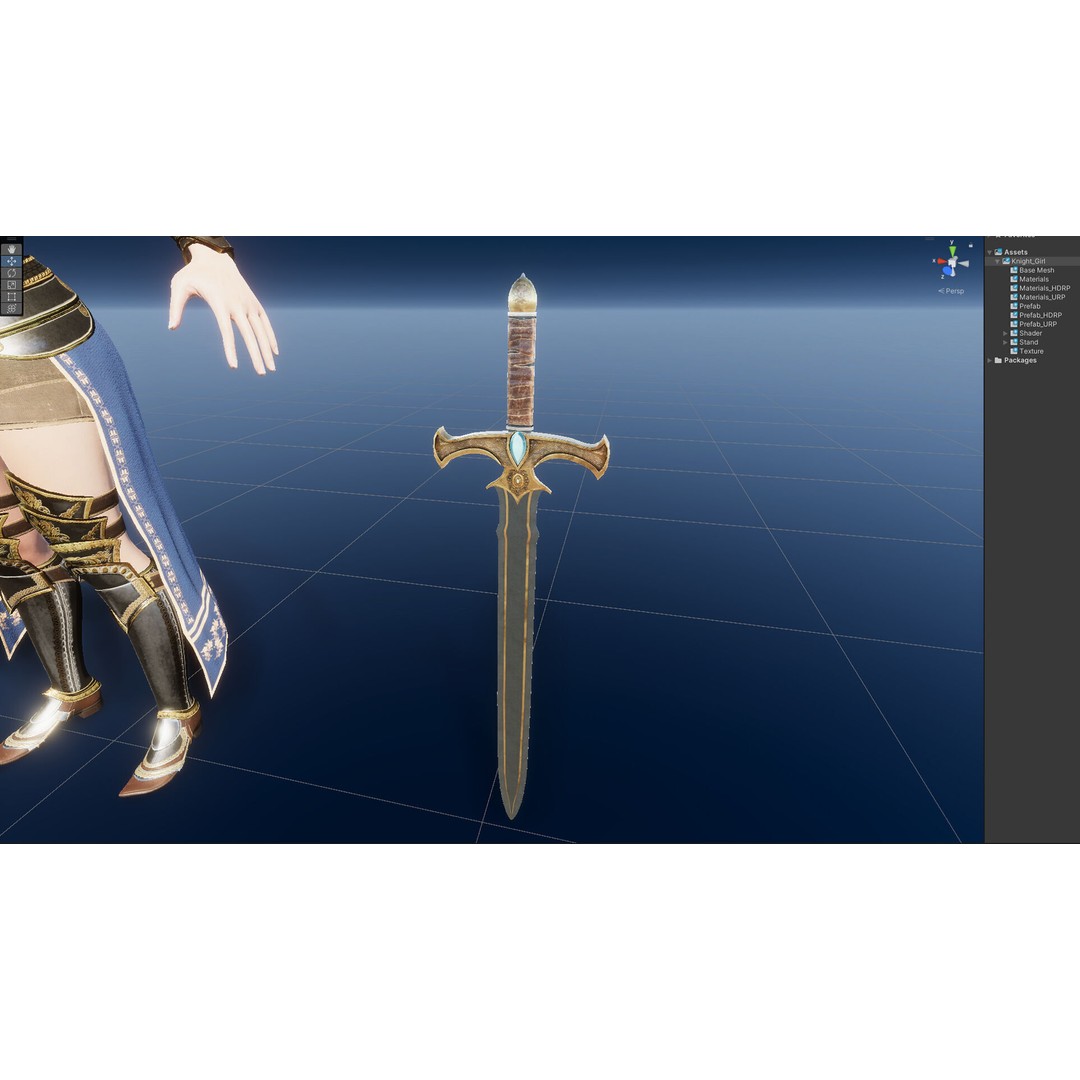 Knight Girl 3D Model – Low Poly Fantasy Character, Rigged, FBX - View 31