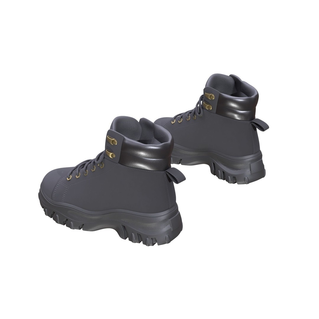 Low-Poly Boots 3D Model – Rigged Game Asset, FBX, Blender - View 10