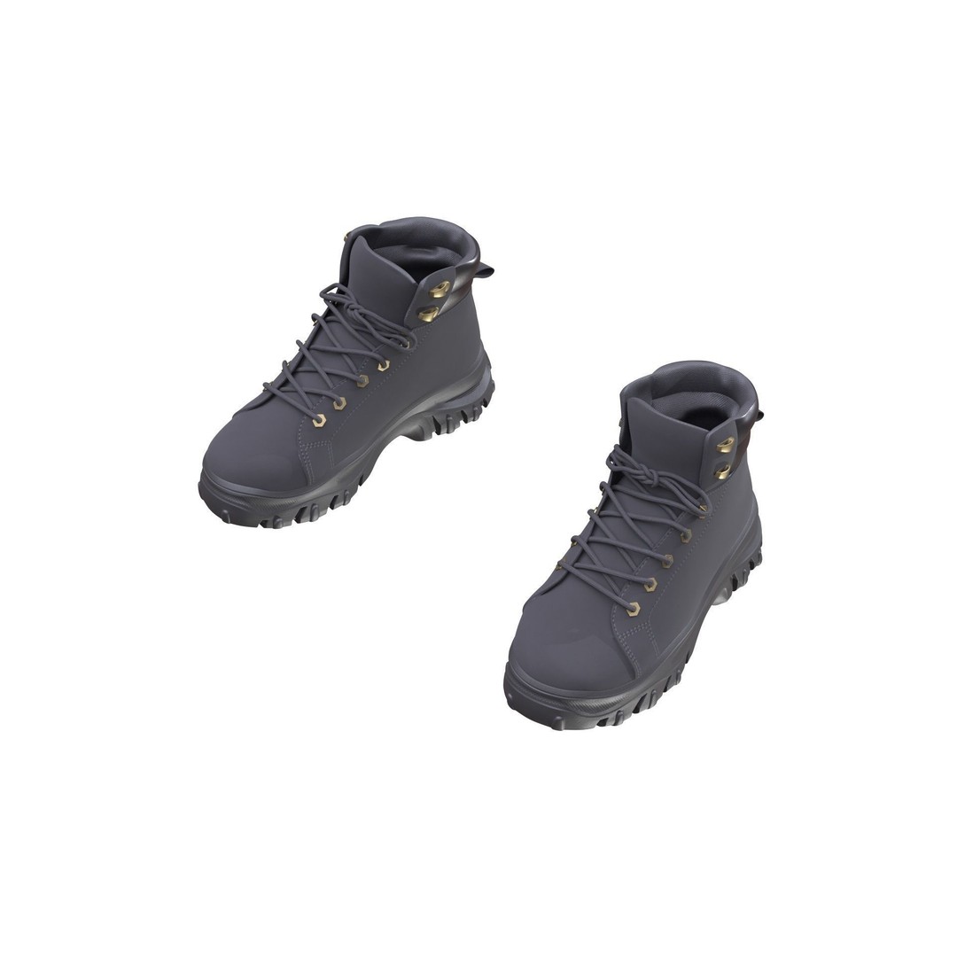 Low-Poly Boots 3D Model – Rigged Game Asset, FBX, Blender - View 11