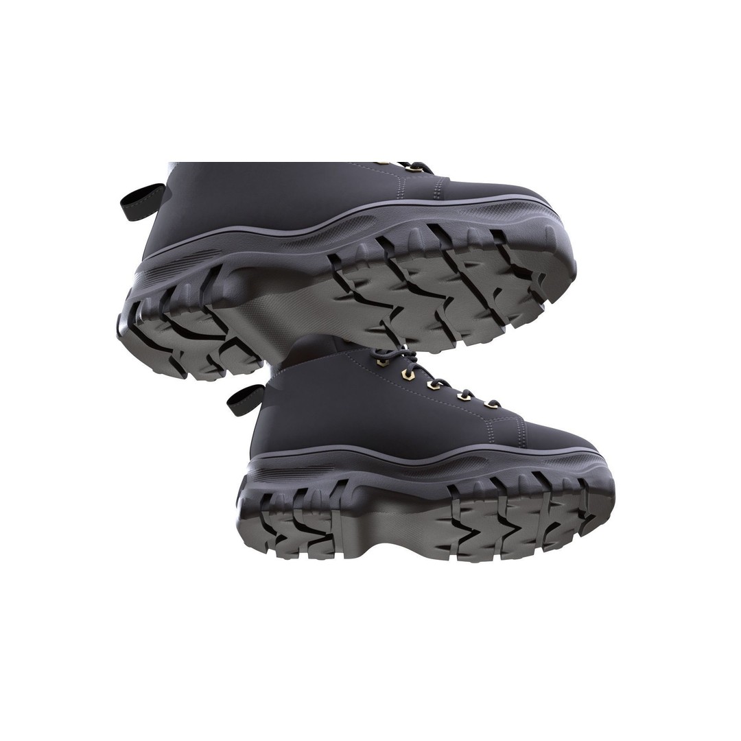 Low-Poly Boots 3D Model – Rigged Game Asset, FBX, Blender - View 12