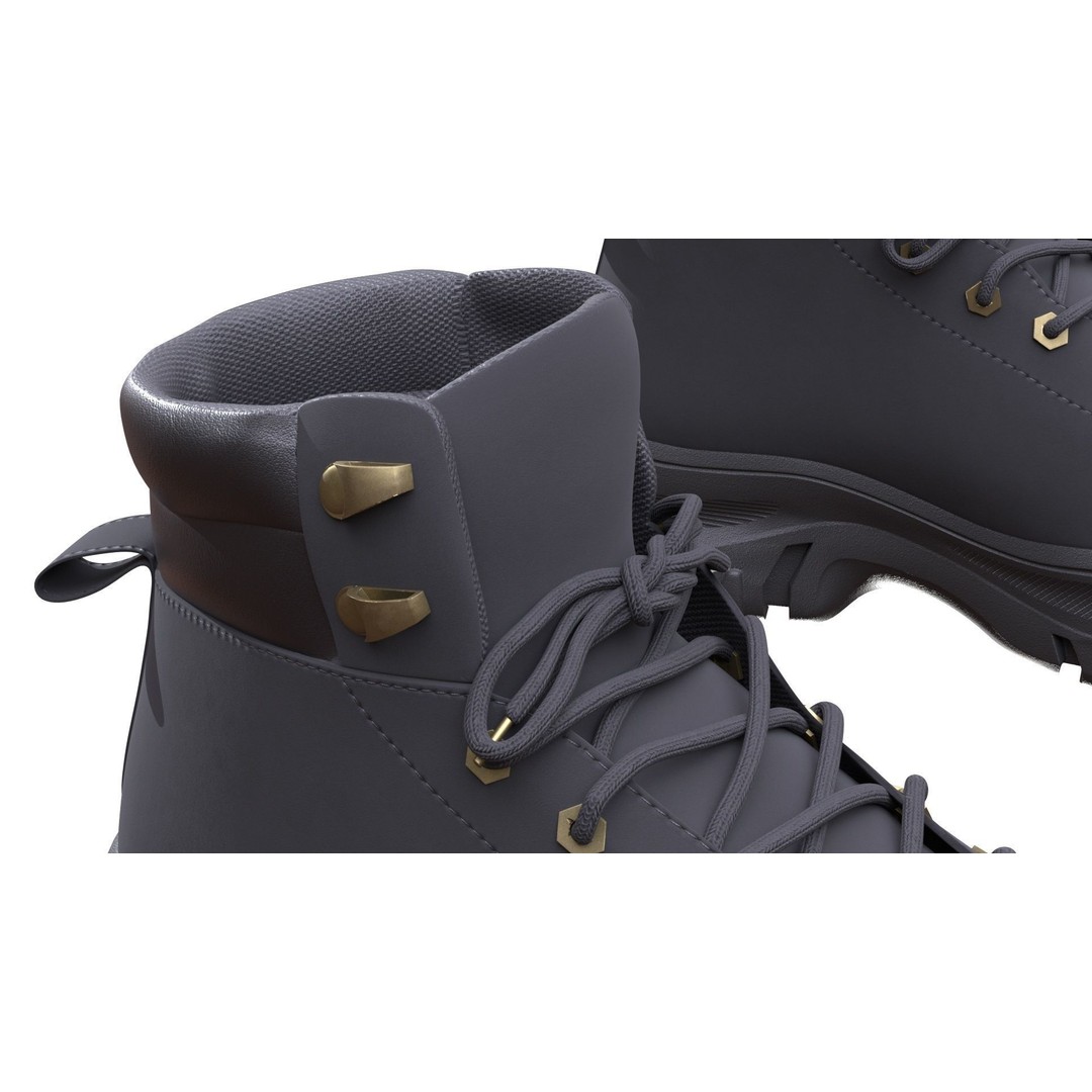 Low-Poly Boots 3D Model – Rigged Game Asset, FBX, Blender - View 14
