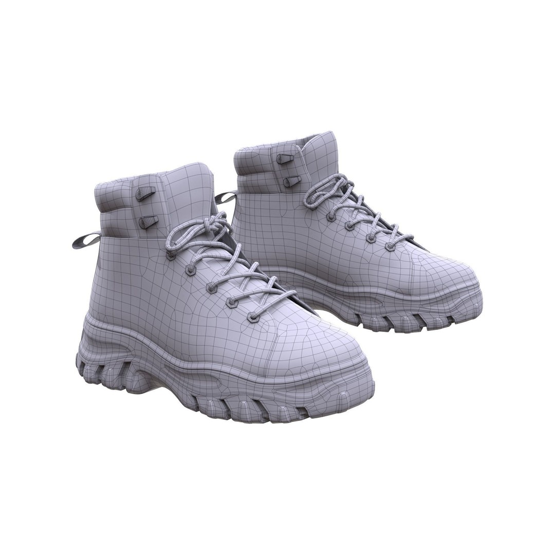 Low-Poly Boots 3D Model – Rigged Game Asset, FBX, Blender - View 5