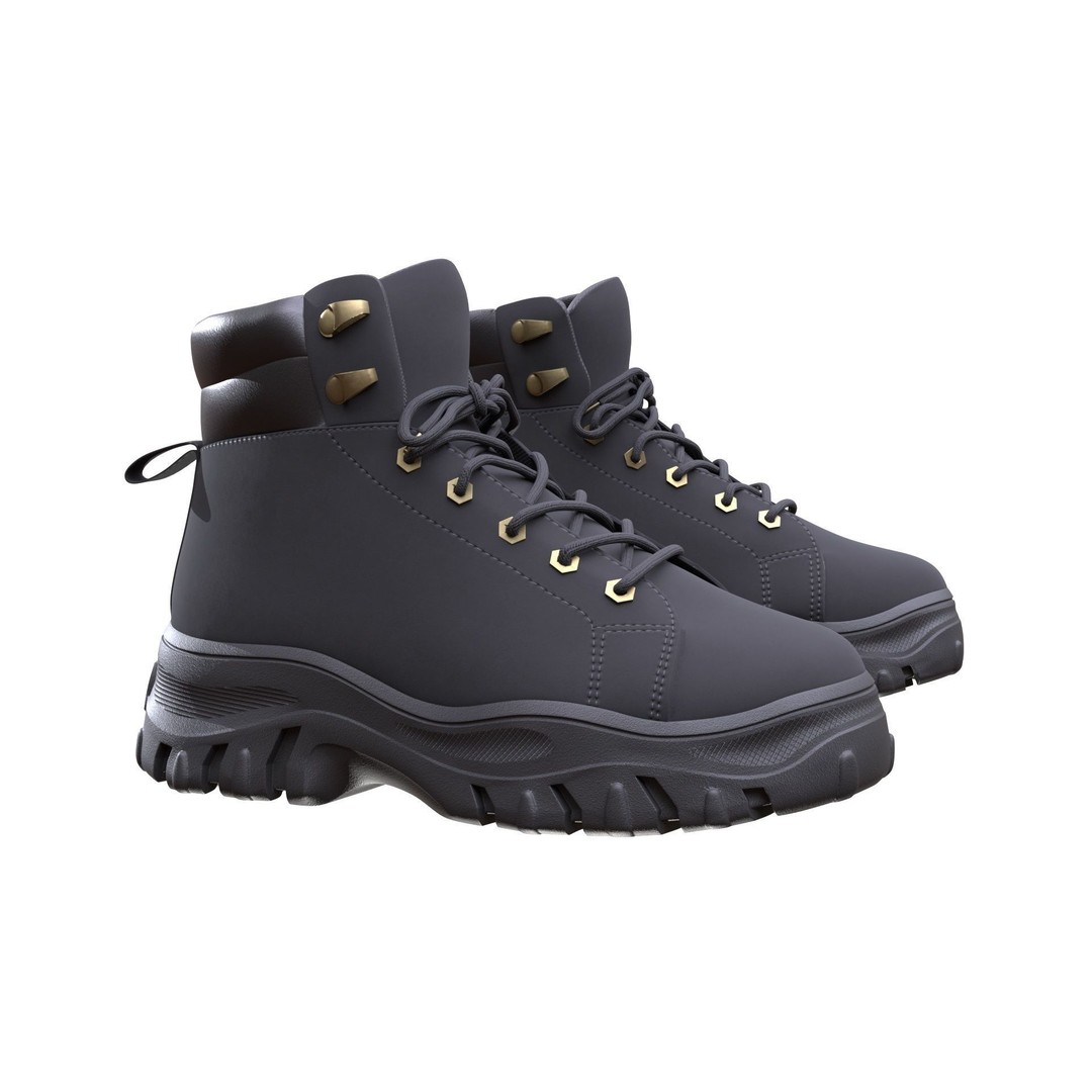 Low-Poly Boots 3D Model – Rigged Game Asset, FBX, Blender - View 6