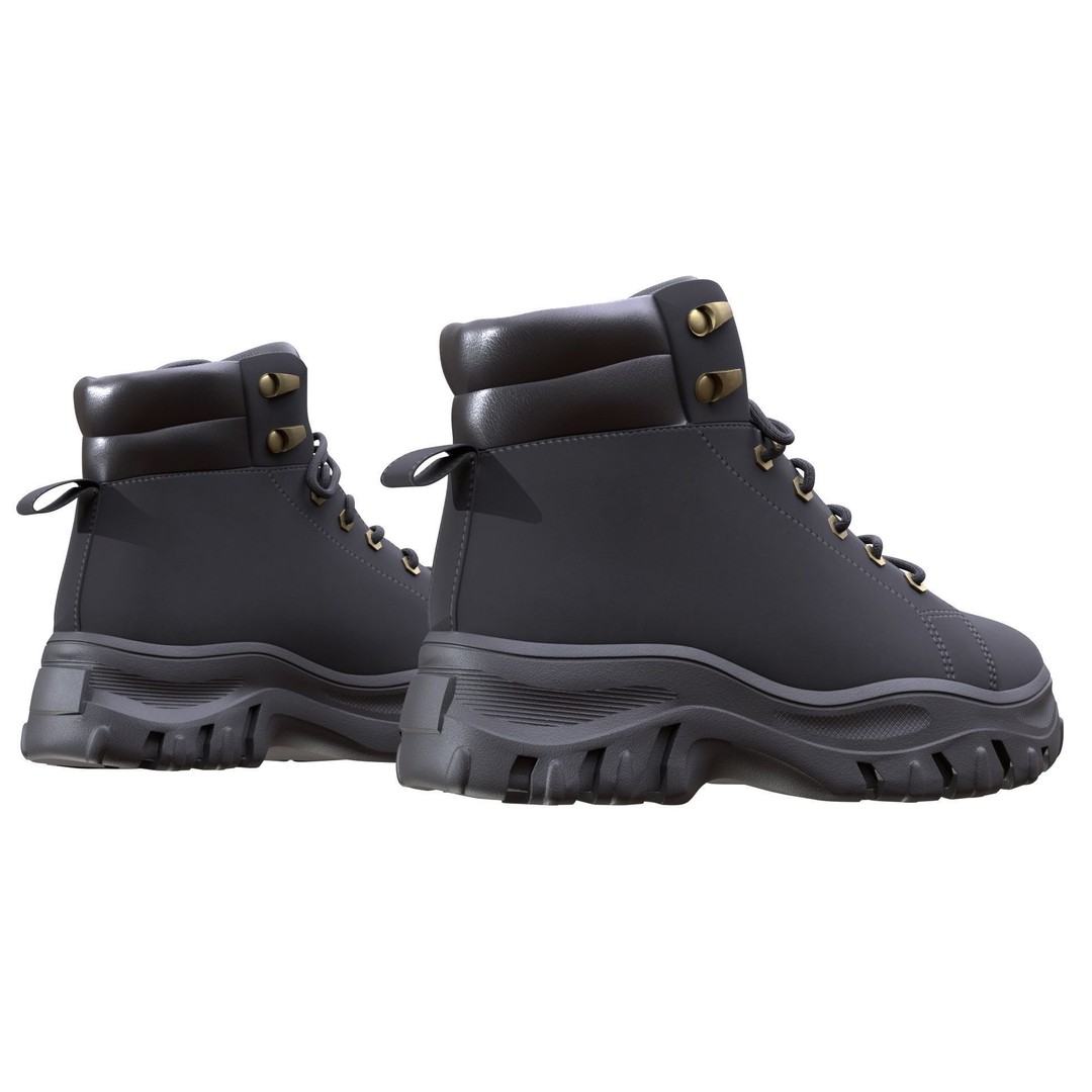 Low-Poly Boots 3D Model – Rigged Game Asset, FBX, Blender - View 8