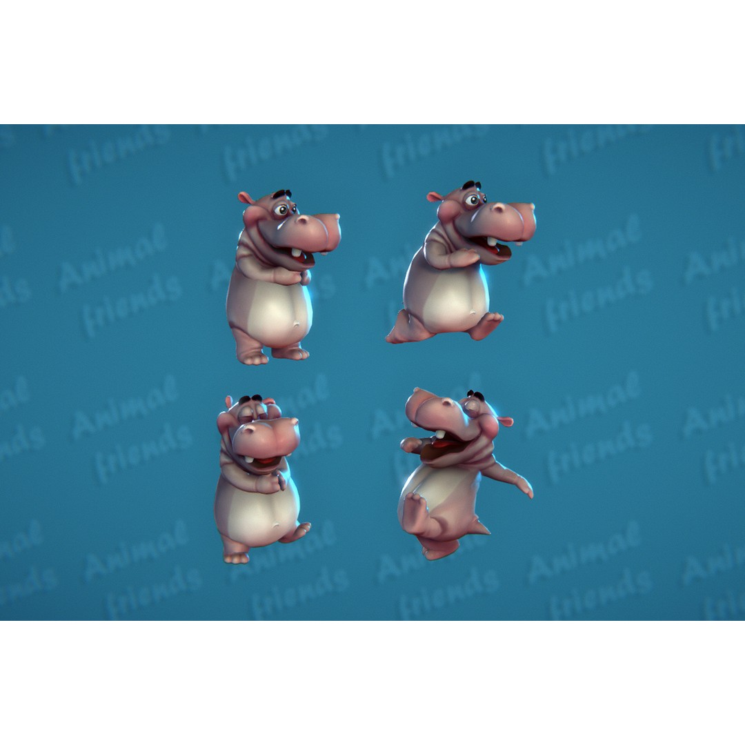 Jungle Animal Friends 3D Model – Low Poly Rigged Characters, FBX - View 10