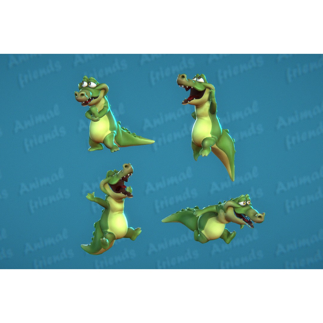 Jungle Animal Friends 3D Model – Low Poly Rigged Characters, FBX - View 11
