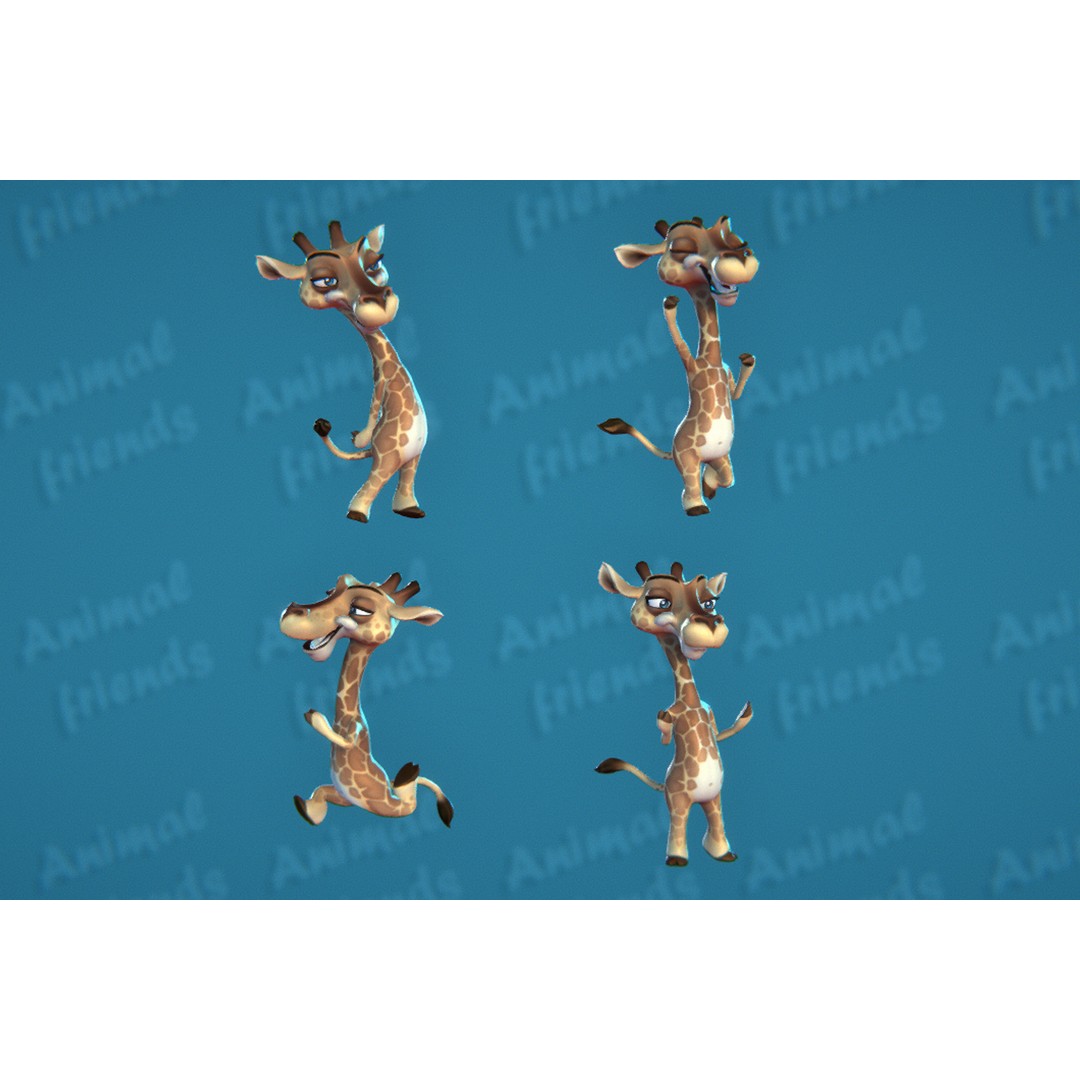 Jungle Animal Friends 3D Model – Low Poly Rigged Characters, FBX - View 9