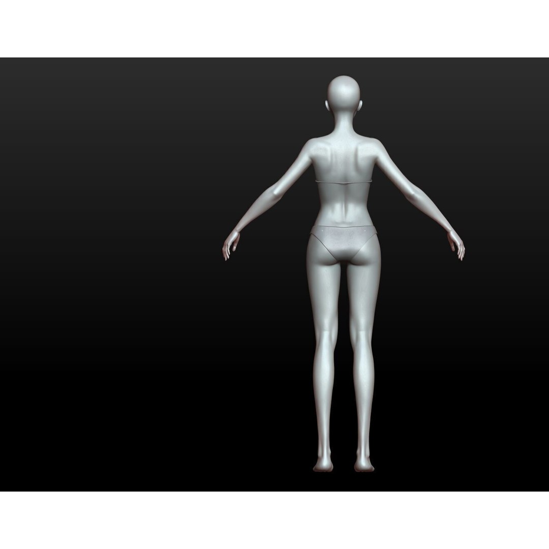Fantasy Human Basemesh 3D Model – High Poly Rigged Low Poly Character