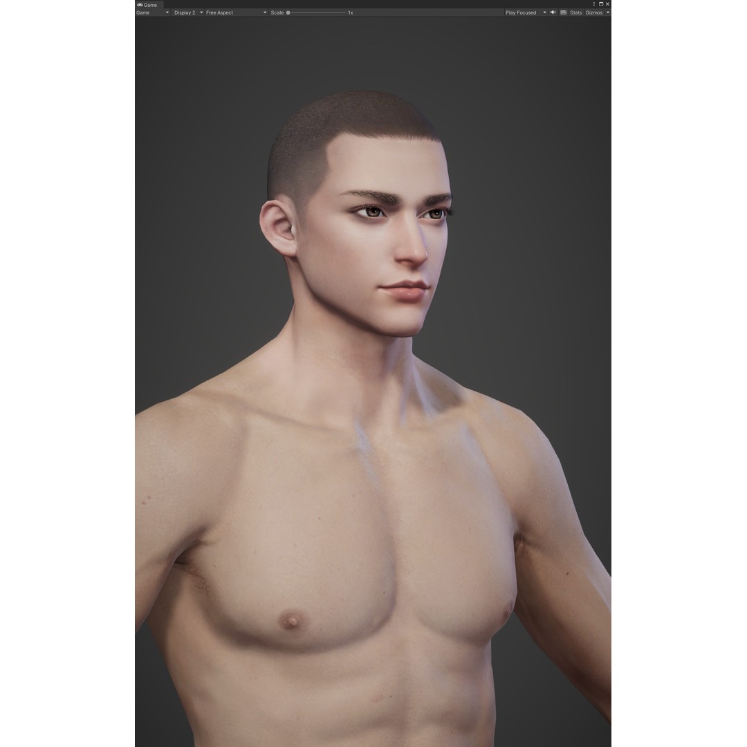 Fantasy Human Basemesh 3D Model – High Poly Rigged Low Poly Character - View 10