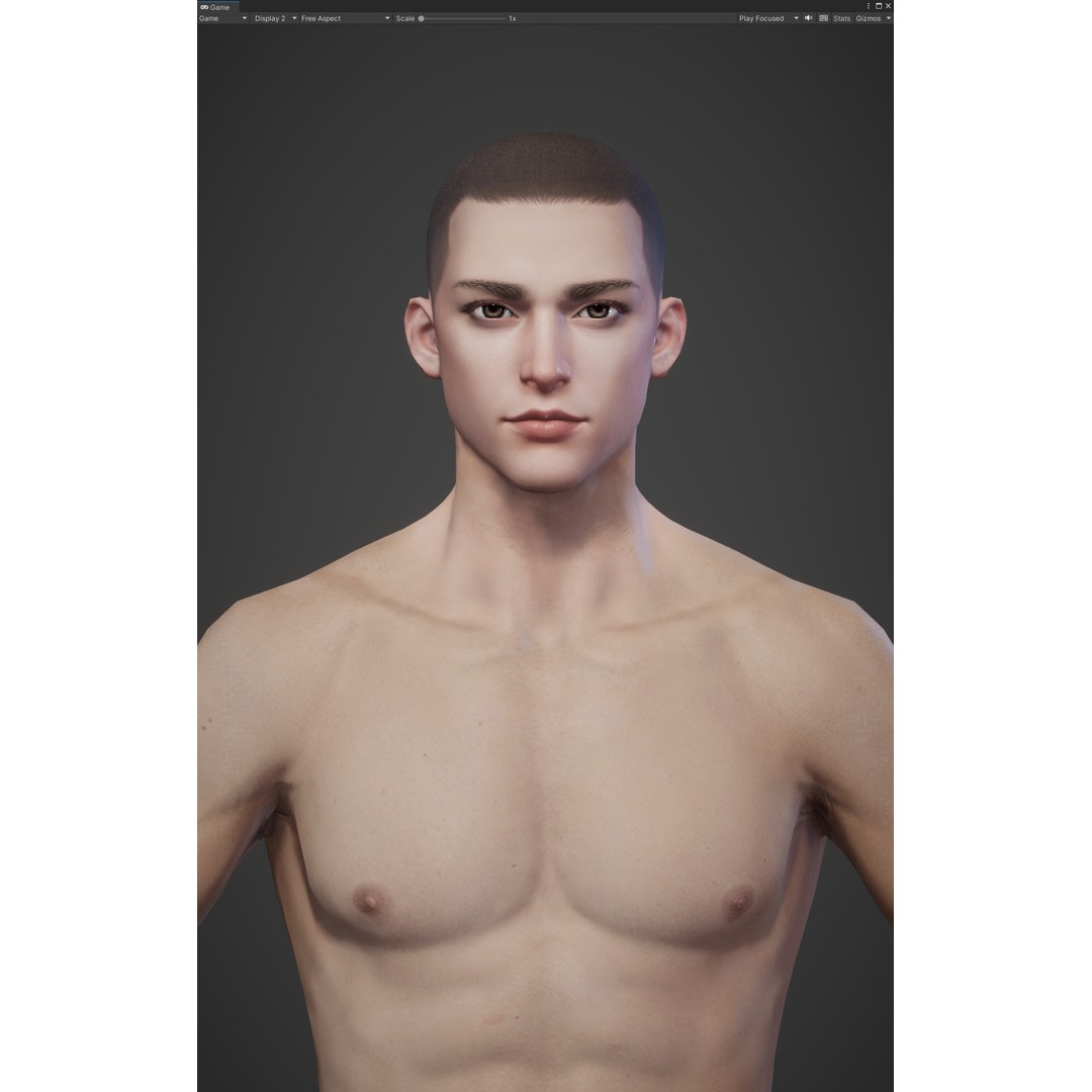 Fantasy Human Basemesh 3D Model – High Poly Rigged Low Poly Character - View 12