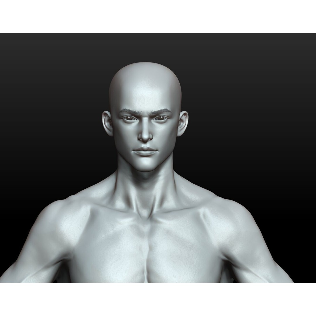 Fantasy Human Basemesh 3D Model – High Poly Rigged Low Poly Character - View 17
