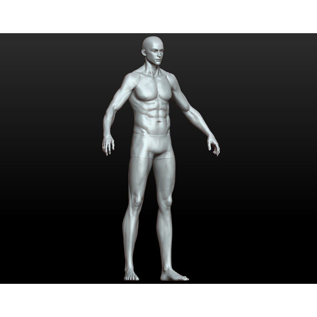 Fantasy Human Basemesh 3D Model – High Poly Rigged Low Poly Character - View 19