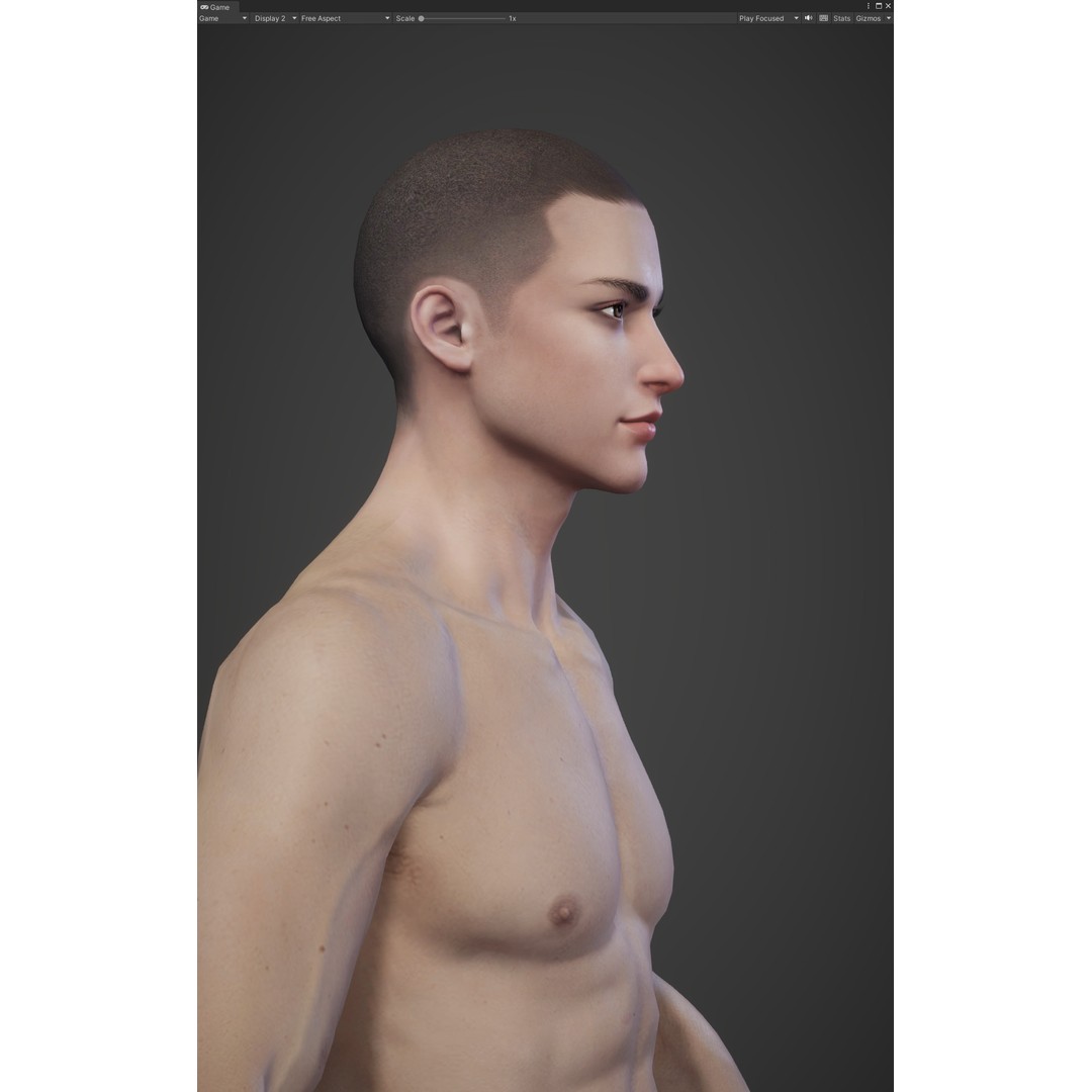 Fantasy Human Basemesh 3D Model – High Poly Rigged Low Poly Character - View 23