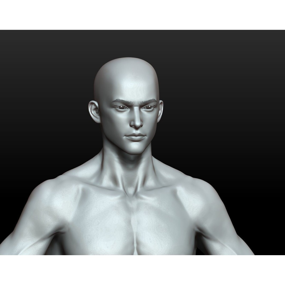 Fantasy Human Basemesh 3D Model – High Poly Rigged Low Poly Character - View 26