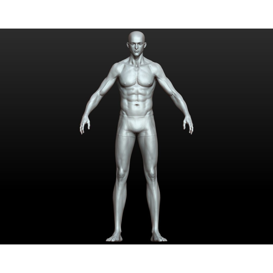 Fantasy Human Basemesh 3D Model – High Poly Rigged Low Poly Character - View 30