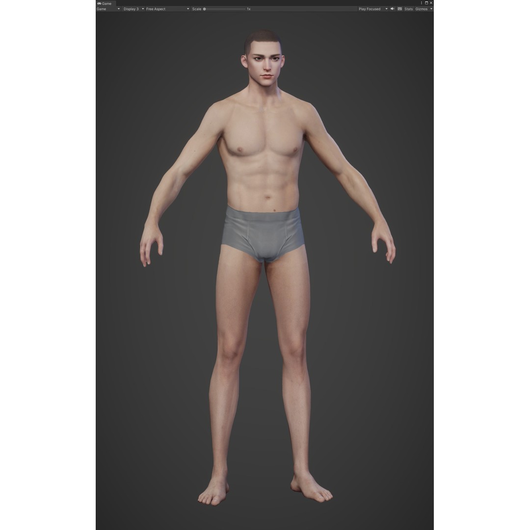 Fantasy Human Basemesh 3D Model – High Poly Rigged Low Poly Character - View 31