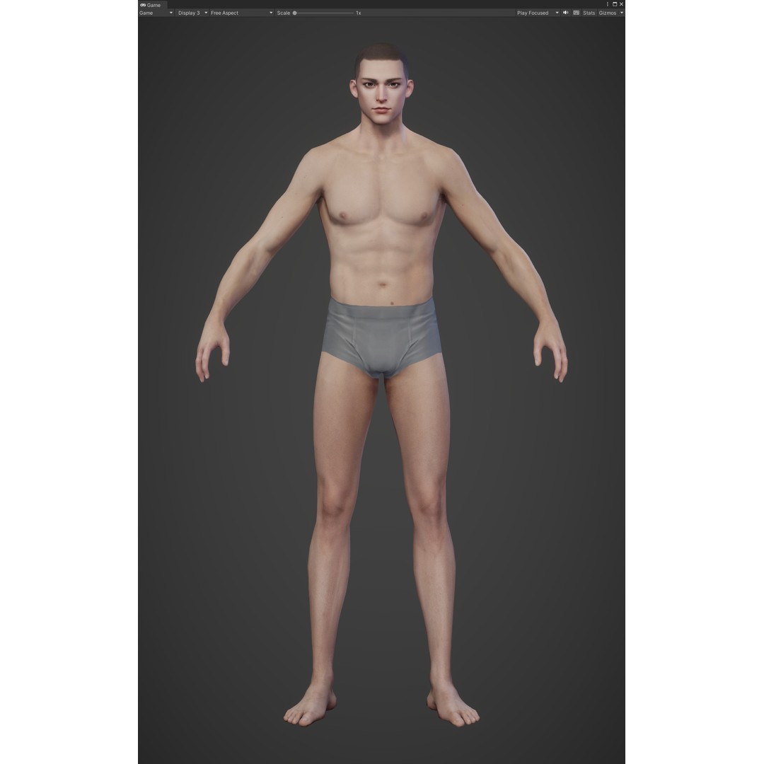 Fantasy Human Basemesh 3D Model – High Poly Rigged Low Poly Character - View 5