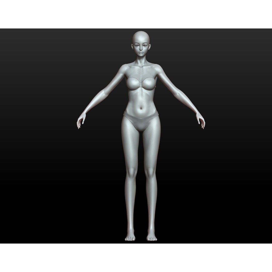 Fantasy Human Basemesh 3D Model – High Poly Rigged Low Poly Character - View 52