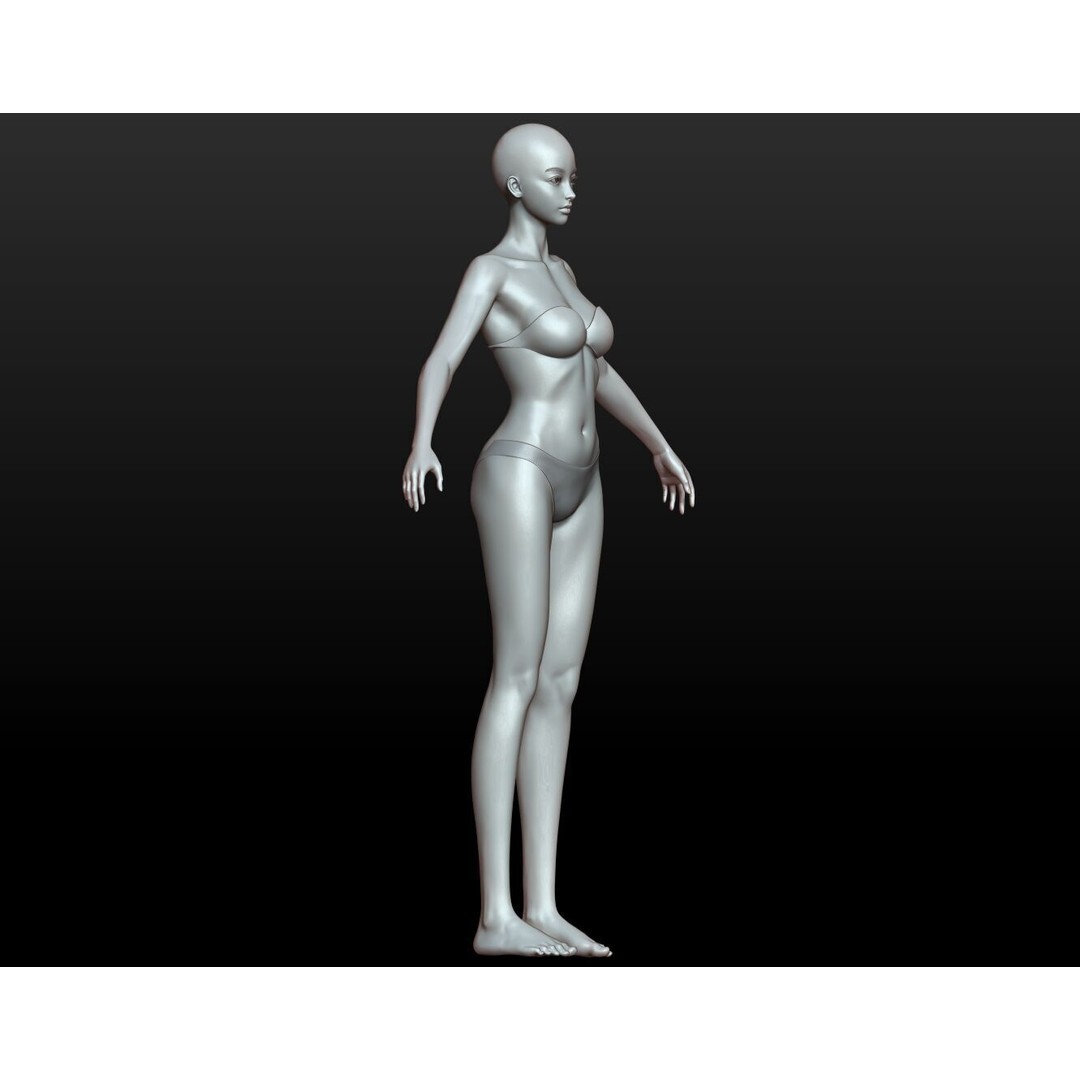Fantasy Human Basemesh 3D Model – High Poly Rigged Low Poly Character - View 53