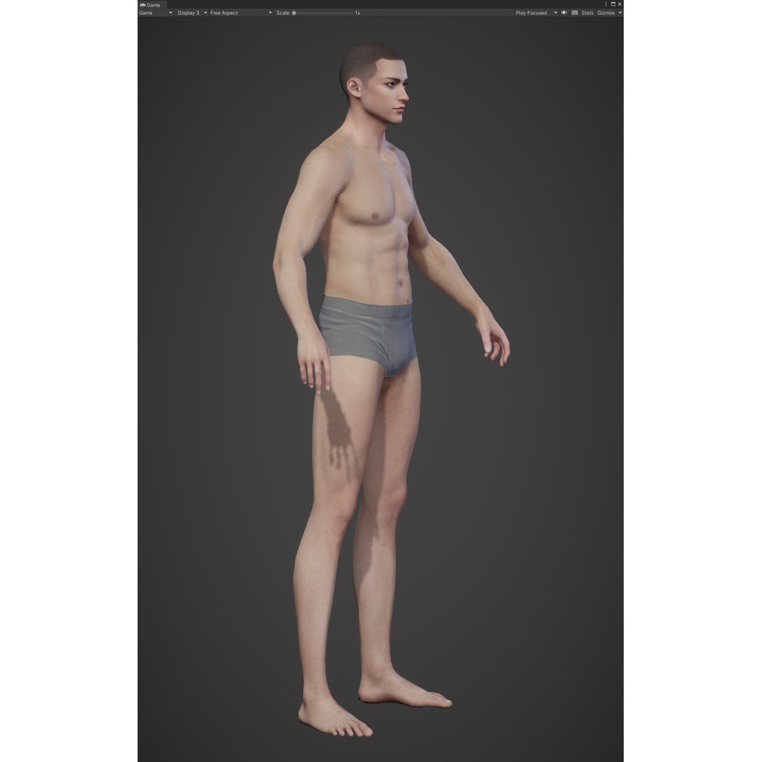 Fantasy Human Basemesh 3D Model – High Poly Rigged Low Poly Character - View 6