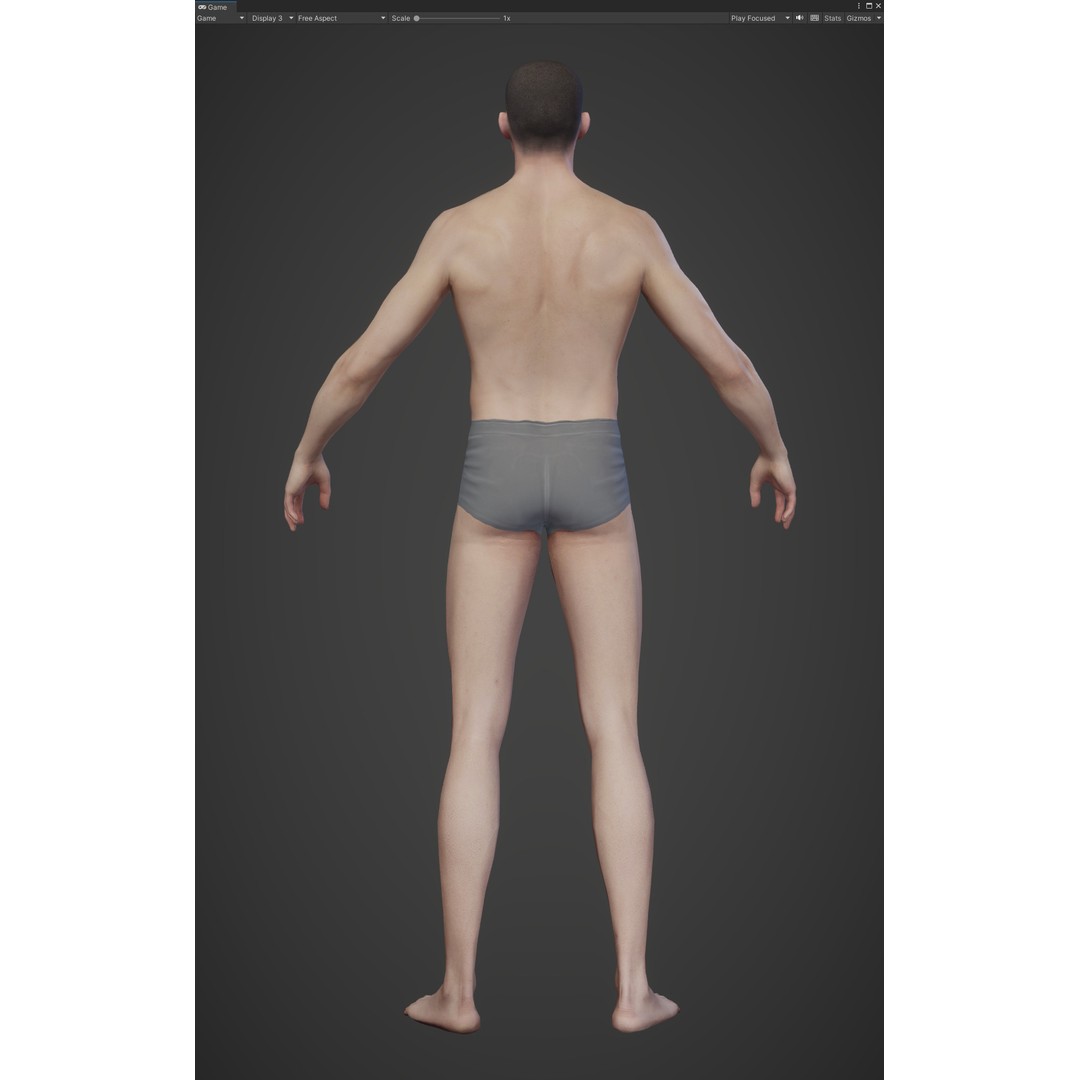 Fantasy Human Basemesh 3D Model – High Poly Rigged Low Poly Character - View 7