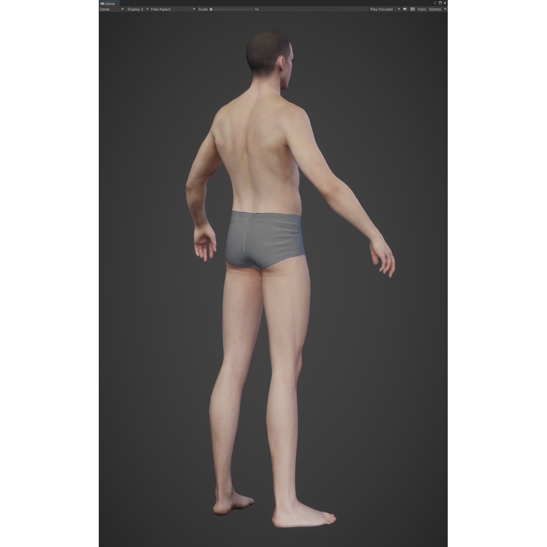 Fantasy Human Basemesh 3D Model – High Poly Rigged Low Poly Character - View 8