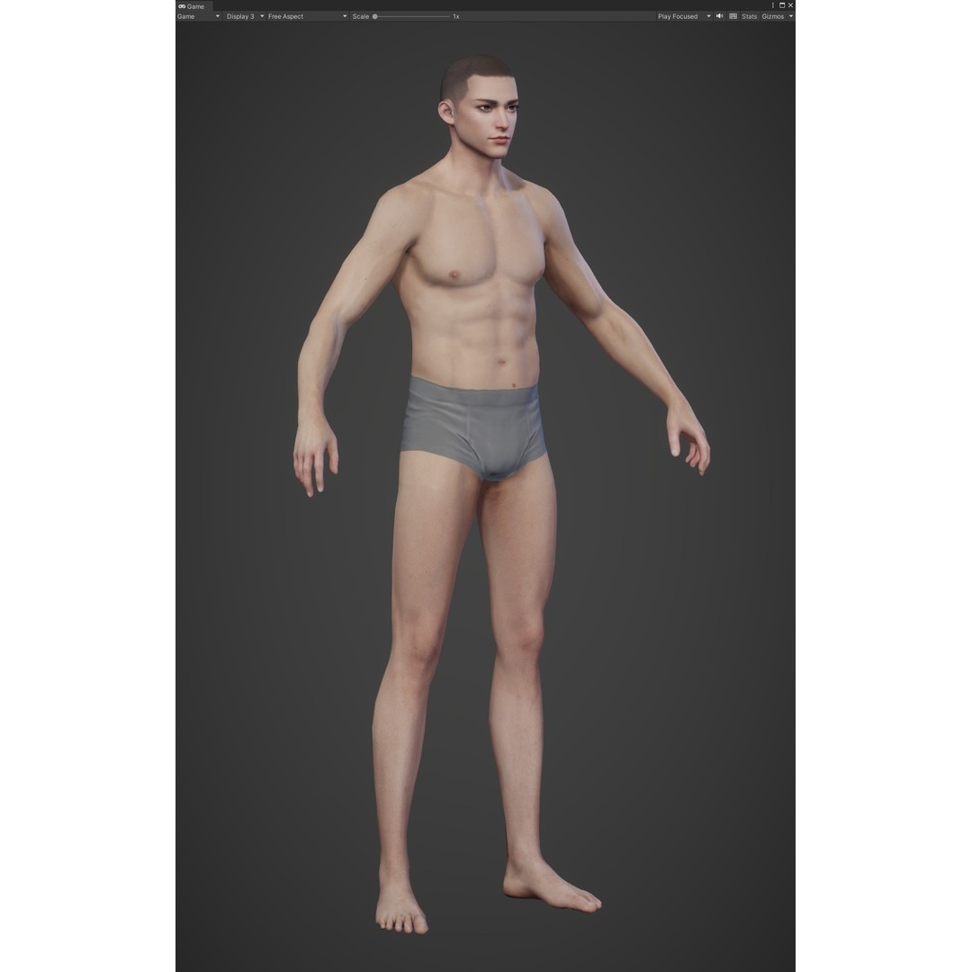 Fantasy Human Basemesh 3D Model – High Poly Rigged Low Poly Character - View 9
