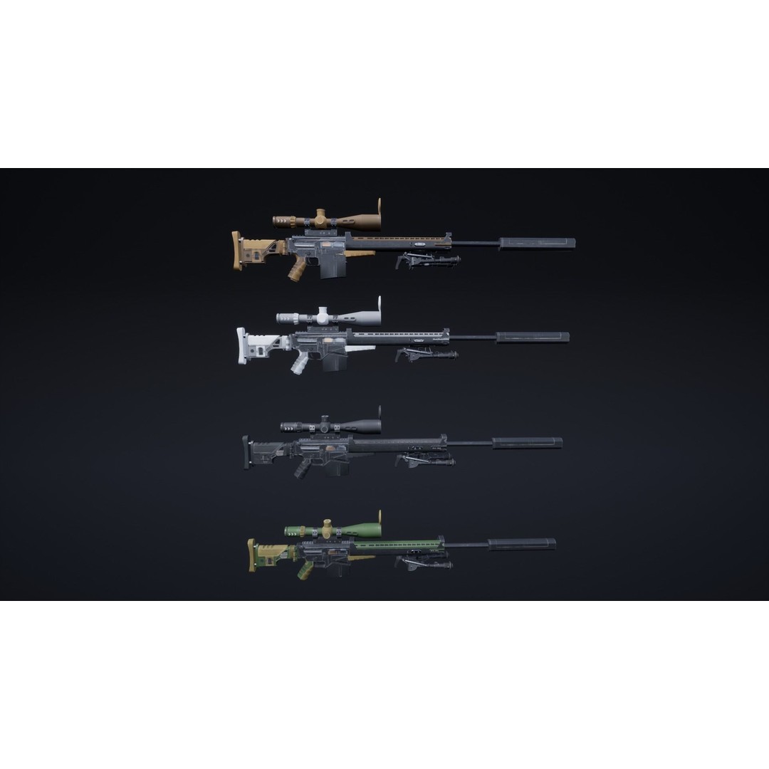 Sniper 3D Model – Low Poly Character with PBR Textures, FBX - View 10