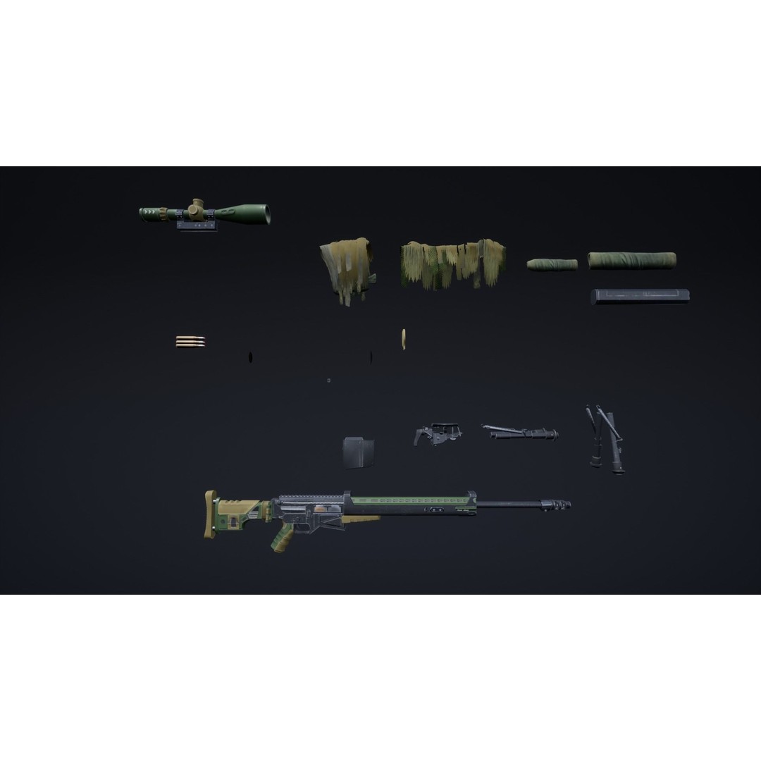 Sniper 3D Model – Low Poly Character with PBR Textures, FBX - View 13