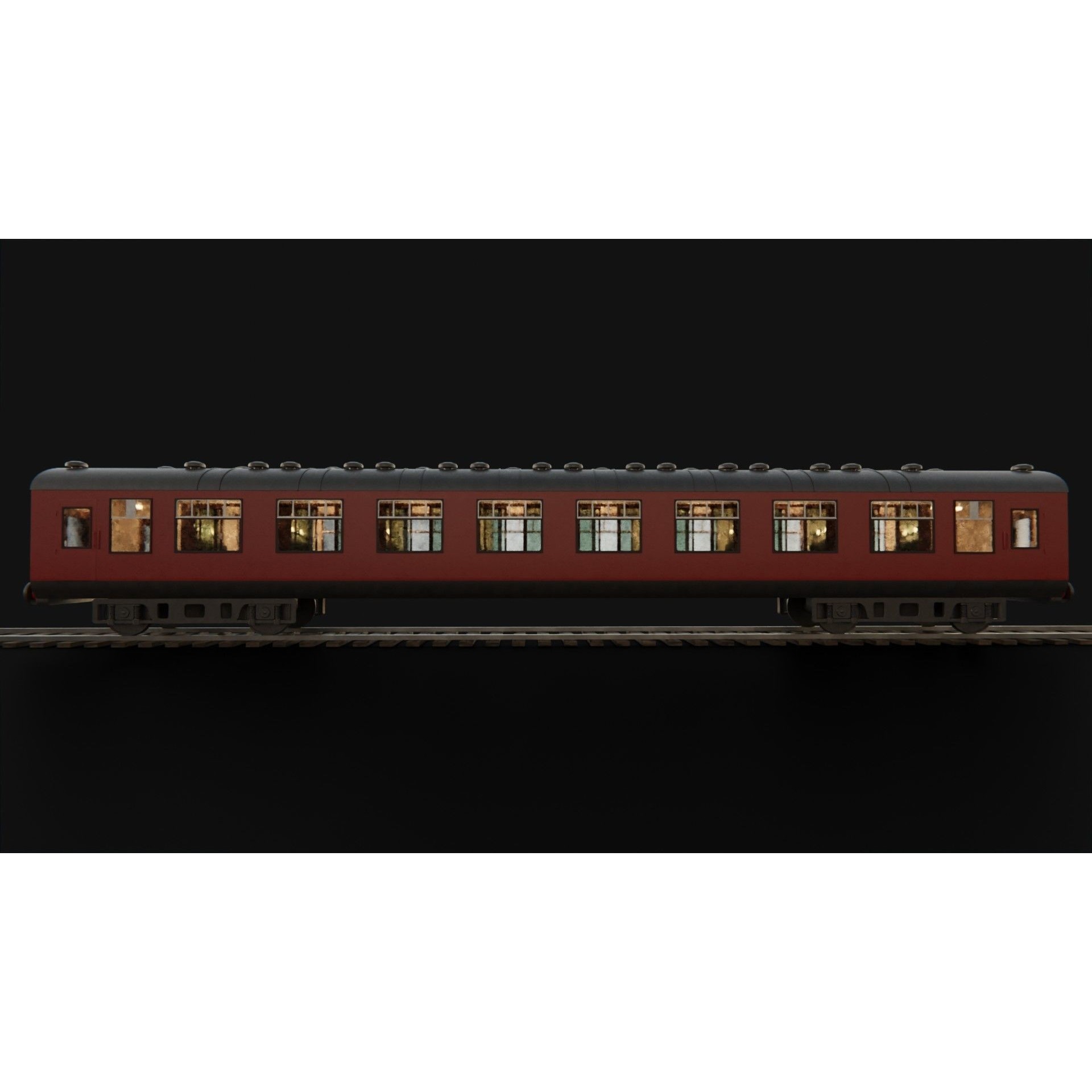 Hogwarts Express Compartment Coach - Low-Poly Game-Ready 3D Model - View 10