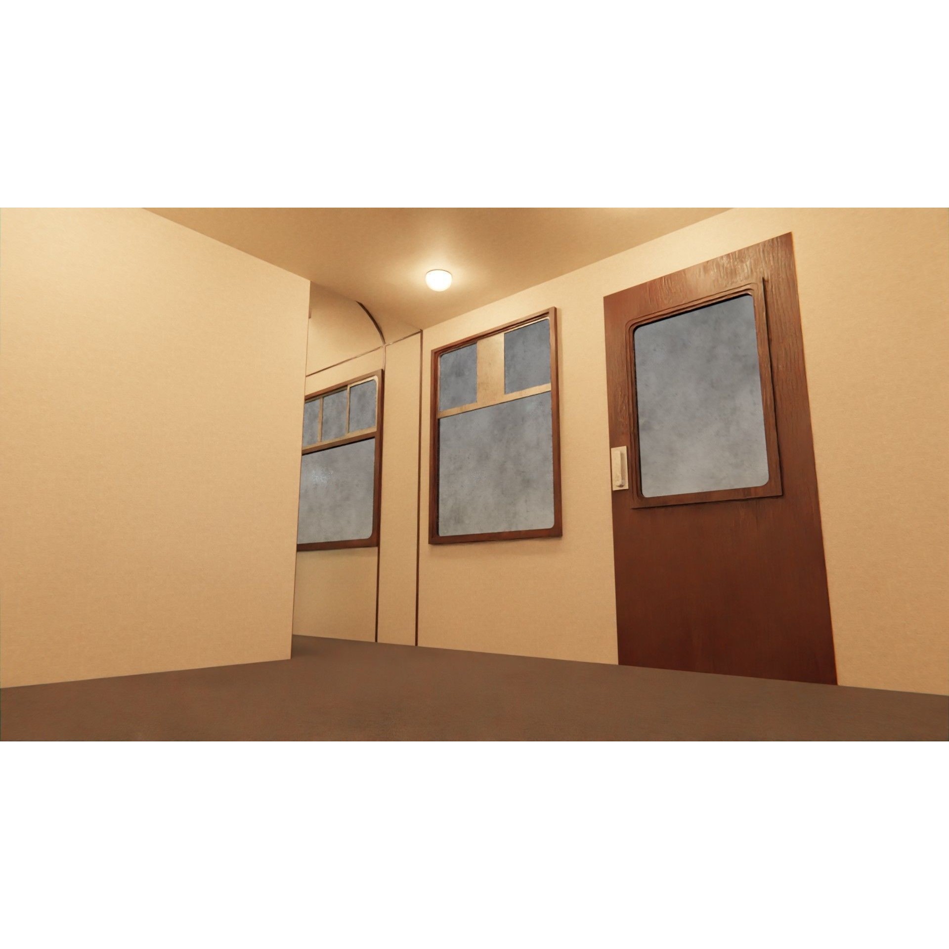 Hogwarts Express Compartment Coach - Low-Poly Game-Ready 3D Model - View 11