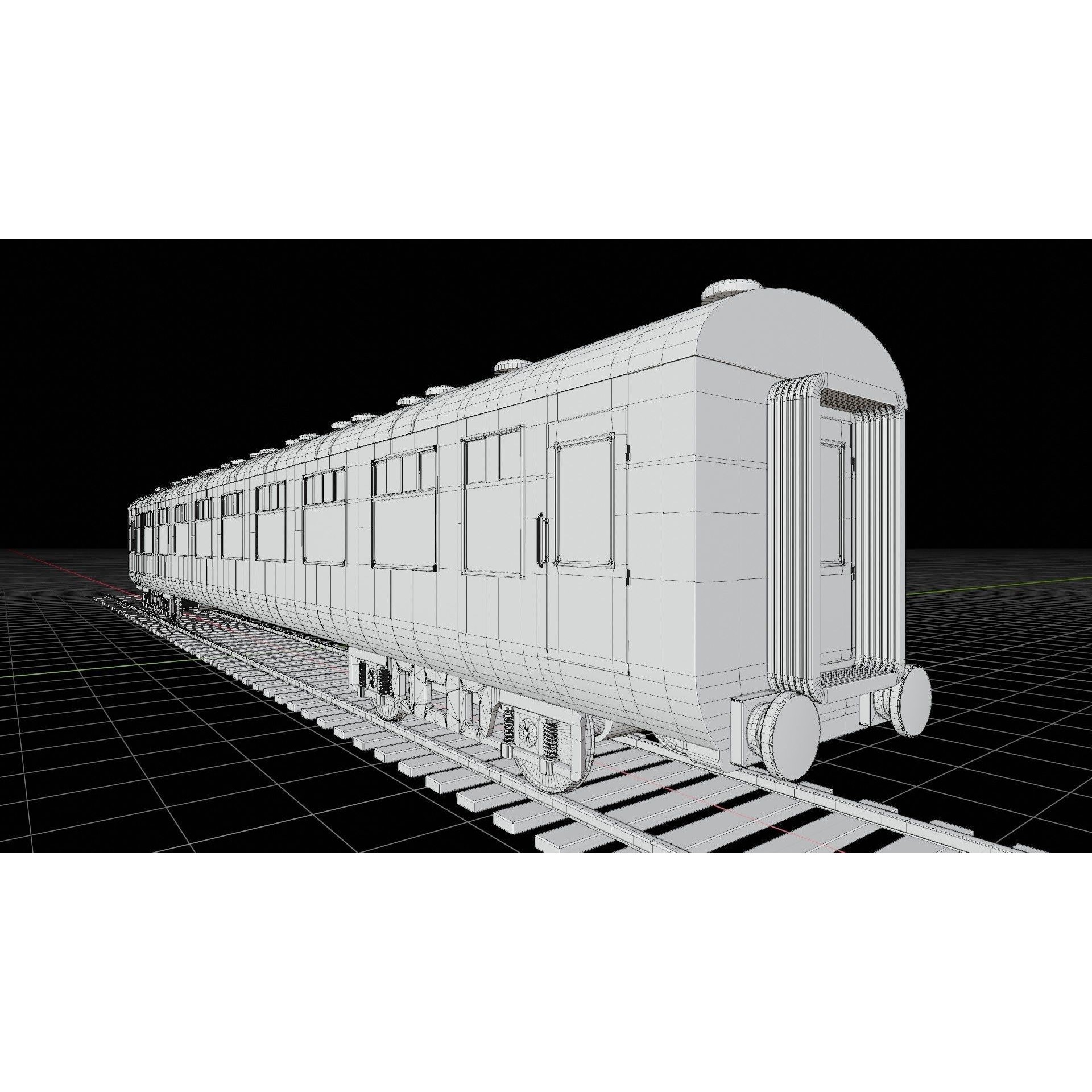 Hogwarts Express Compartment Coach - Low-Poly Game-Ready 3D Model - View 12